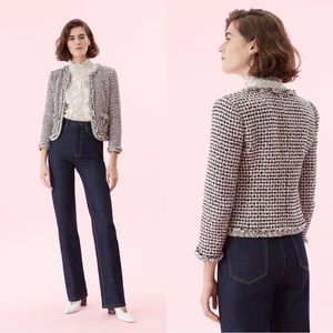 Rebecca Taylor Houndstooth Tweed Blazer Jacket